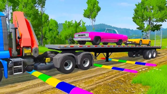 CHEVROLET, DODGE, DACIA, AUDI, VOLKSWAGEN ALL POLICE CARS TRANSPORTING WITH TRUCKS! FS22 смотреть онлайн