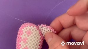 Третья часть.Кото-Скелет из бисера амигуруми.Ушки#амигурумиизбисера #amigurumi #beading #рек