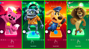 Pinkfong VS Crazy Frog VS Sheriff Labrador VS Madagascar Coffin Dance EDM Rush Tiles Hop
