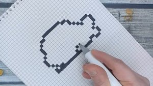 Как нарисовать по клеточкам милого тюленя / Рисунки для срисовки по клеточкам pixel art