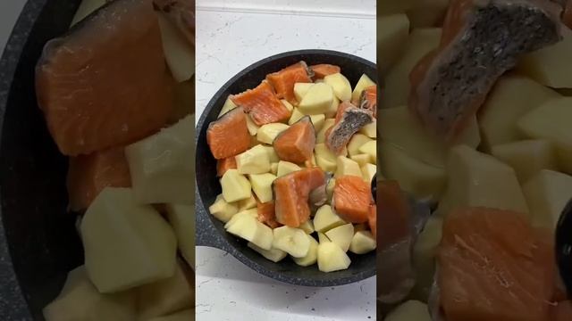 Картошка с форелью в духовке #вкусно #еда #едимдома #едабезтруда