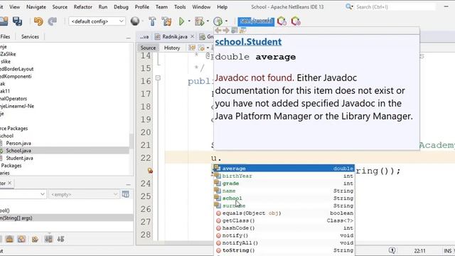Class Inheritance in JAVA