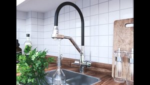 Смеситель для кухни ELGHANSA арт.56B5128 с выдвижной лейкой для фильтра питьевой воды