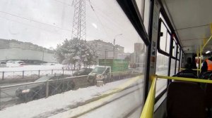 "По Испытателей на ?47?". Поездка на трамвае «ЛВС-86К» "5052" (СПБ ГУП «Горэлектротранс»), по ?47?.