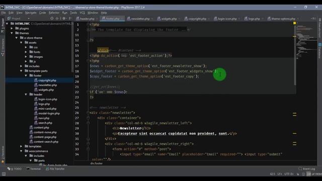Натяжка на WooCommerce. HTML2WC. Часть #5. Подвал