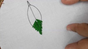 Hand embroidery lazy daisy leaf stitch design/beautiful leaf stitch embroidery