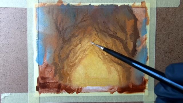 Масляная живопись для начинающих. Рисуем пейзаж #1 Лес . Art tutorial . Oil painting смотреть онлайн