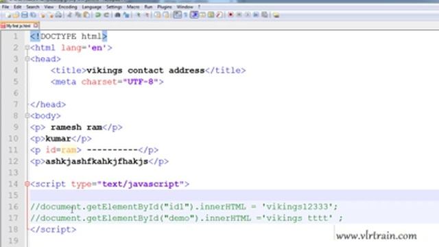 Inner HTML Method in Java Script  in Telugu | HTML in JavaScript | VLR Training Class 05