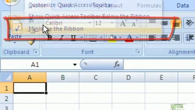 how-to-minimize-ribbon-in-excel-2007