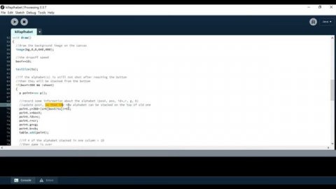 Processing 3 - Typing game | Game Designing #13 | HBY coding academic