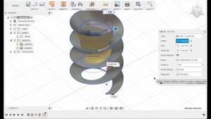 Уроки Fusion360: Построение разнообразных пружин и спиралей. How to draw curved coil spring