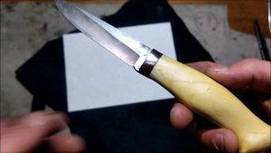 Небольшой крутой нож своими руками.Рукоять вяз.