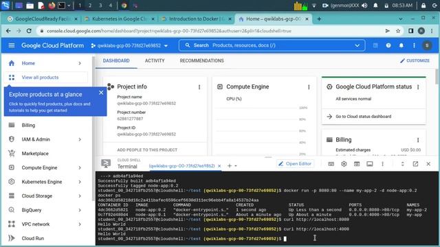 Track 1 Quest 4 Kubernetes in Google Cloud Introduction to DockeR смотреть онлайн