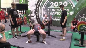 Емельянов Николай многоповторный жим лежа в однослойной софт экипировке 120 кг 100 повторений