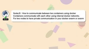 NodeJS : How to communicate between two containers using docker