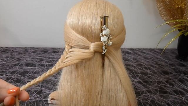 Причёска с плетением - Бабочка. Причёска на средние/длинные волосы. Причёски в школу для девочек