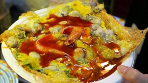 Китайская кухня. Шэньчжэнь (Китай) Уличная еда – устричные блины