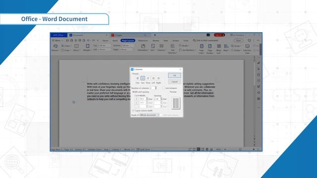 [WPS Office] Word 2.5: How to set columns in WPS document [Tutorial] смотреть онлайн