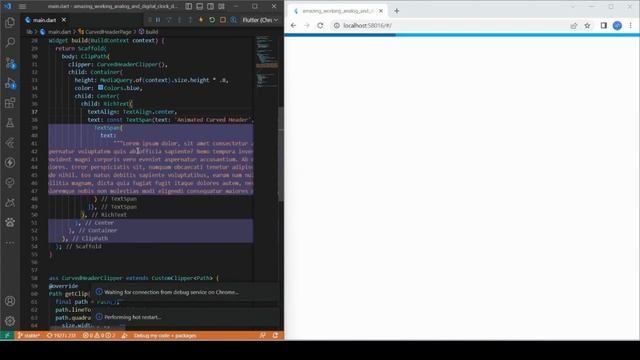 ClipPath Only Non-Image | How to Make Curved Header using ClipPath in Flutter