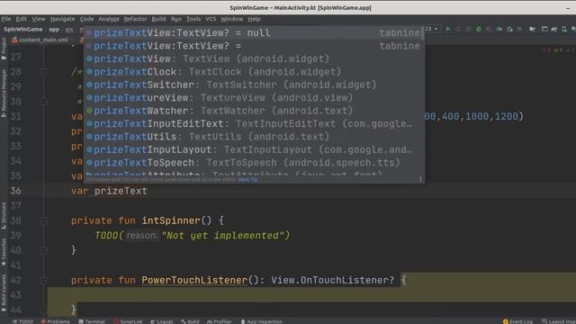 kotlin android simple spinning game in android studio/kotlin android spin win game in android studi