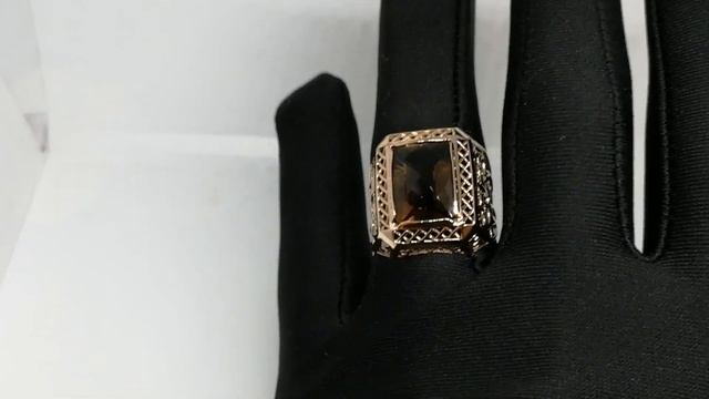 ?Мужская печатка с дымчатым кварцем (раухтопаз) смотреть онлайн