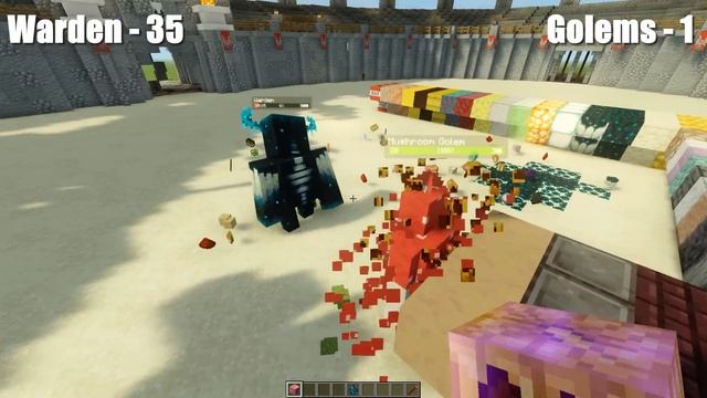 Warden vs Extra GOLEMS Army in Minecraft смотреть онлайн