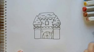 Как нарисовать средневековый замок поэтапно для детей