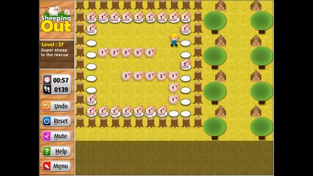 Sheeping Out - Level 037 Super Sheep to the Rescue Walkthrough смотреть онлайн
