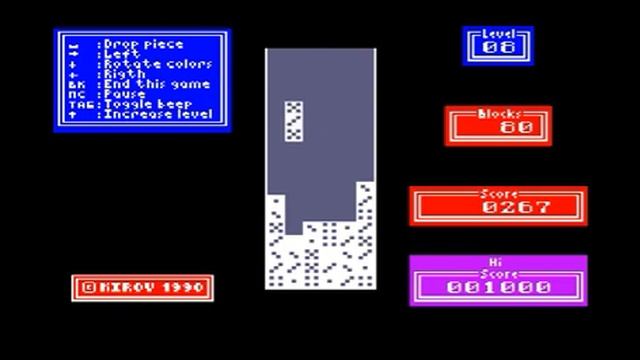Вектор-06Ц, игра Columns IBM (1990) смотреть онлайн