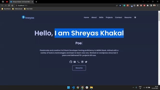 Responsive Portfolio website in react with dark mode and free source code ?|Portfolio with animatio смотреть онлайн