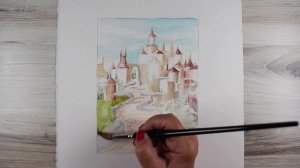 Drawing a Magical Castle in Watercolor Pencils