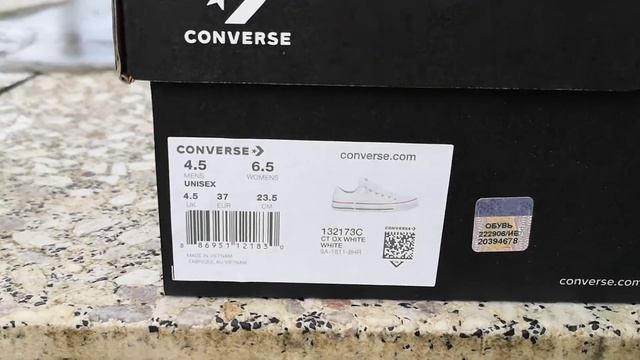 Converse Chuck Taylor All star 132173C кожаные белые низкие оригинал смотреть онлайн