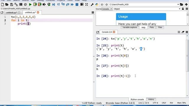 20. Tuples - #python- #Indexing, #slicing, #tuple as return values, #Tuple Assignment