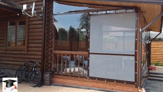 Защита веранды от насекомых и непогоды мягкими окнами. смотреть онлайн
