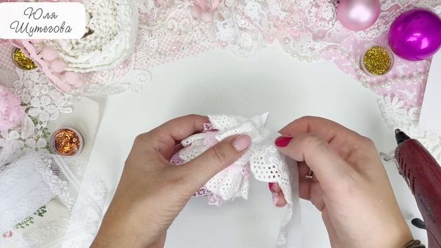 Нежная елочка из кусочков кружева и картона  ?Новогодняя Елка своими руками ?Christmas tree