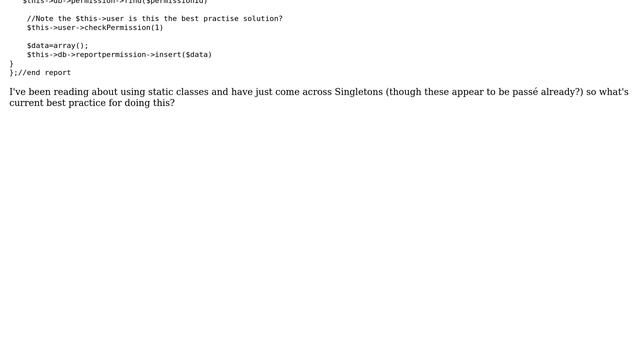 Software Engineering: DB Object passing between classes singleton, static or other? смотреть онлайн