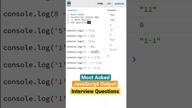 Most Asked JavaScript Output Interview Questions #interview #frontend #react #reactnative #importan