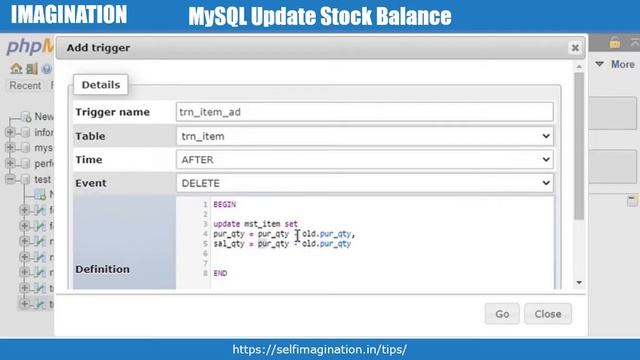 How to Update Stock Balance Using Trigger | MySQL Update Item Stock With Example #36