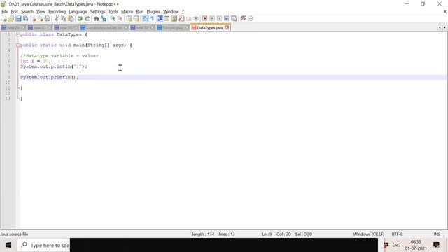 Java Tutorials for Beginners | Data types in Java | Chapter#3 | Core Java | WhyNotJava
