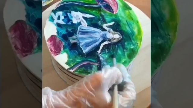 Торт Алиса в стране чудес. Рисунок по крему смотреть онлайн