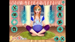 NEW Игры для детей—Disney Принцесса Беременная Анна на йоге—мультик для девочек
