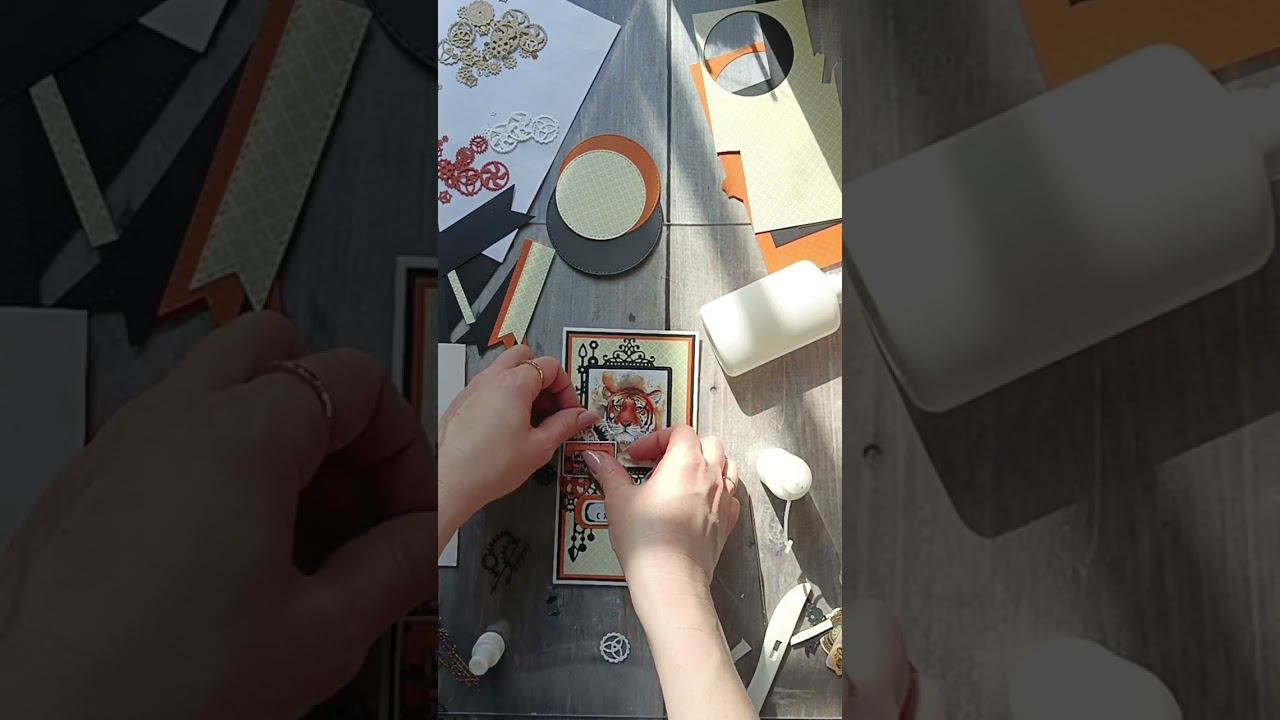 Открытка с тигром. Мастер класс.