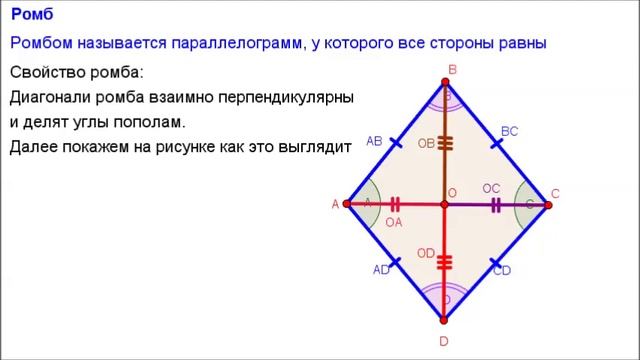 Геометрия 8 класс. Ромб смотреть онлайн