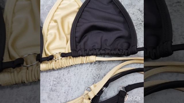 Купальники мини бикини от donMarino черный и бежевый (обзор купальников) #минибикини #микробикини смотреть онлайн