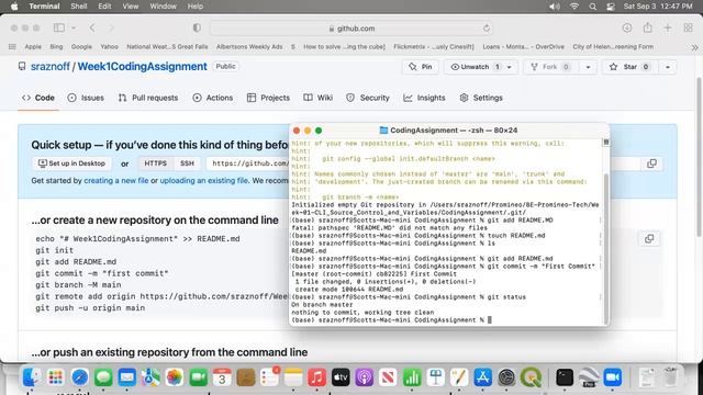 Creating a repo and pushing it to GitHub on a Mac смотреть онлайн