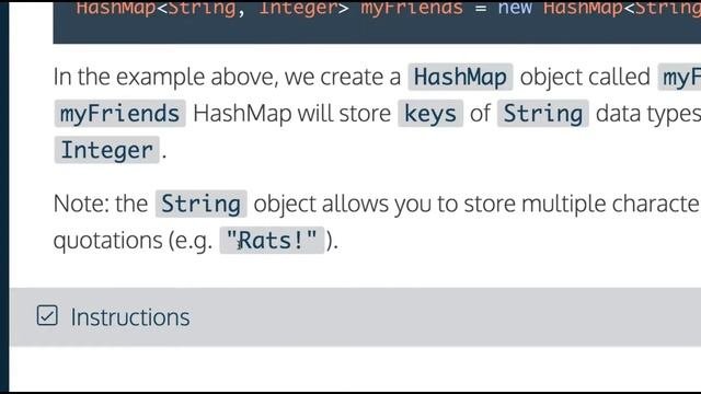 Codecademy Learn Java, HashMap, 2018 Programming