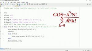 Data traffic analysis of lost call system in matlab | grade of service(gos) in matlab