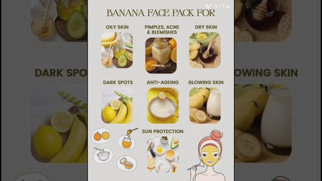 Banana Face Pack। Glowing Skin।Dark spots।#shortsvideo  #ayurvedic।sun protection।Dry skin