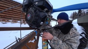 ЗАМЕНА МАСЛА В ДВИГАТЕЛЕ ЛИФАН 15 Л.С! ПОЕЗДКА НА АЭРОСАНЯХ ПО ПУХЛОМУ СНЕГУ!