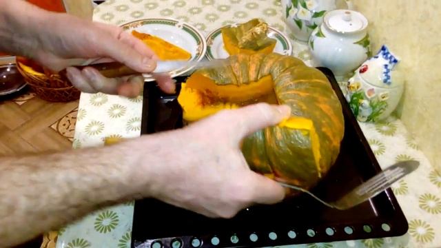 РЕЦЕПТ ТЫКВЫ В ДУХОВКЕ. Тыкву испекли. Вкусно и полезно. смотреть онлайн